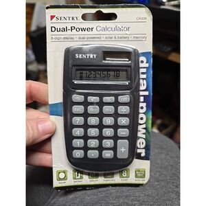 Sentry CA338 Dual-Power Pocket Handheld Calculator Solar Battery 8 Digit Display